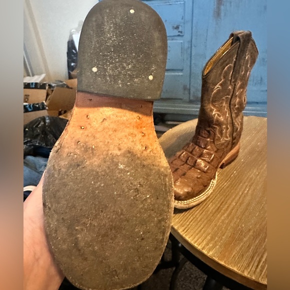 Brown Kids Cowboy Boots - Picture 2 of 8